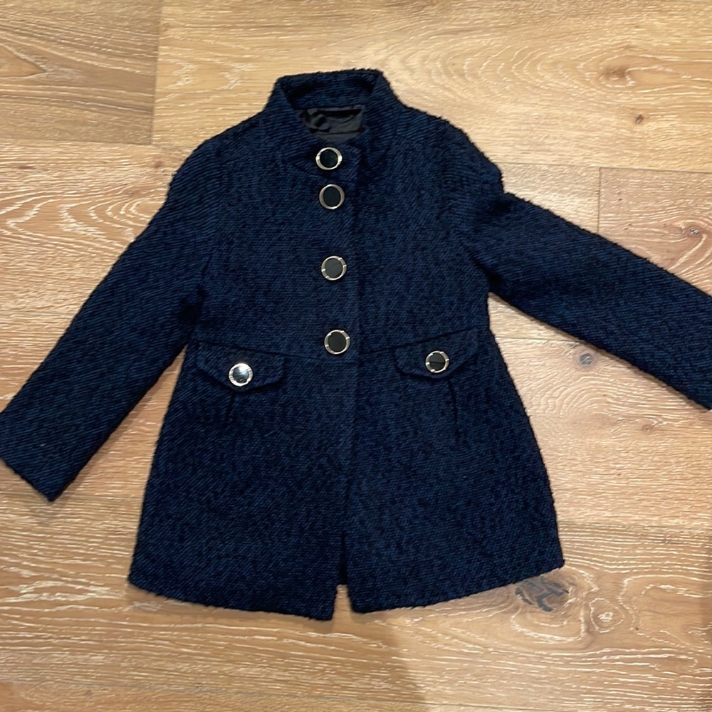 Gap Kids boucle coat in navy black size 4-5 xs EUC